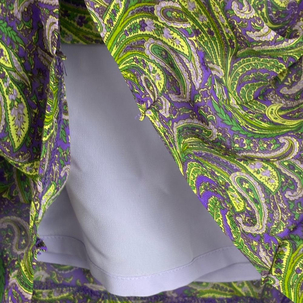 Norton McNaughton Paisley A-Line Skirt Purple Green Size 14 Classic Vintage - Picture 5 of 8